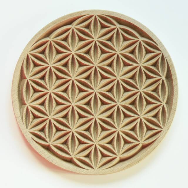 Carved Wooden Flower Of Life/Solid Oak - image 1