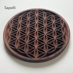 Carved Wooden Flower Of Life/Solid Oak - thumbnail 4