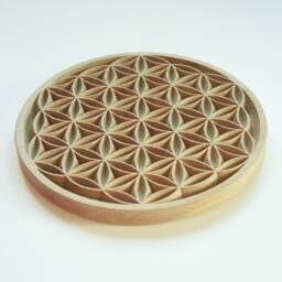 Carved Wooden Flower Of Life/Solid Oak - thumbnail 2