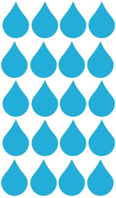 20 X Vinyl Teardrop/Raindrop Stickers. Cardmaking, Crafting, Playroom, Bedroom, Nursery. Mirror, Window, Wall Art Stickers, Mural, Decal - image 1