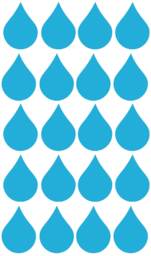 20 X Vinyl Teardrop/Raindrop Stickers. Cardmaking, Crafting, Playroom, Bedroom, Nursery. Mirror, Window, Wall Art Stickers, Mural, Decal - thumbnail 1