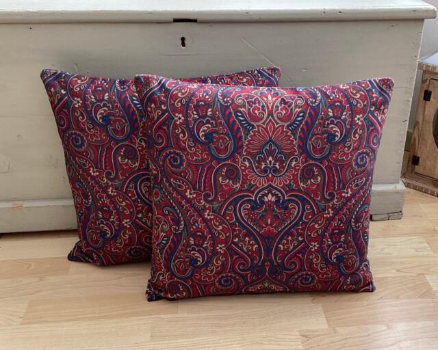 Paisley Jewel Red Velvet Throw Pillows 16 - image 1
