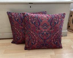 Paisley Jewel Red Velvet Throw Pillows 16 - thumbnail 1