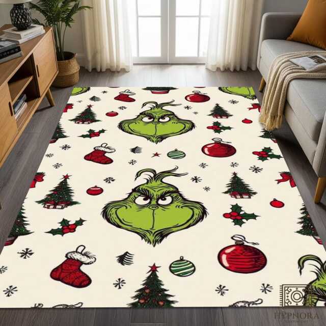 Grinch Christmas Rug Holiday Non-Slip Entrance Mat - image 1