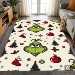 Grinch Christmas Rug Holiday Non-Slip Entrance Mat - thumbnail 1