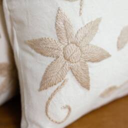 Flowers Hand Embroidered Decorative Pillow Covers - Set Of Two. Artisan Made - thumbnail 3