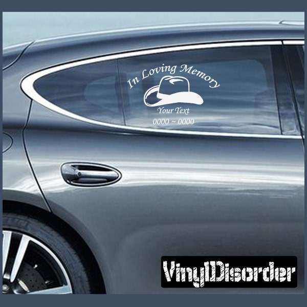 Cowboy 2 in Loving Memory Custom Car Or Wall Vinyl Decal Stickers - Ilmcowboy2Et - image 1