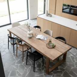 Burnan Solid Oak Dining Table Set - Box Legs