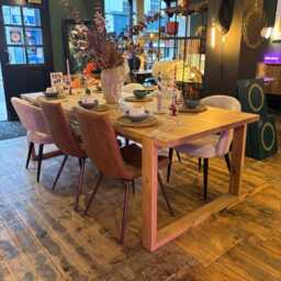 Burnan Solid Oak Dining Table Set - Box Legs - thumbnail 4