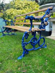 Serpent & Grape Cast Iron Oak Garden Bench