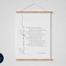 Remember Me Poem Print - Christina Rossetti Poetry Wall Art Memorial Remembrance Gift Classic Literature Decor Poster - thumbnail 2