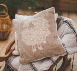 Multiple Colors 40x40 cm Pillow Cushion, Natural Wool New Zealand 100%, Double-Sided Cover, Sheep's, Anti-Allergic - thumbnail 1