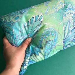 Green Butterfly Accent Pillow - Emerald & Mint Turquoise Butterflies Throw Settee Or Sofa Cushion - thumbnail 3