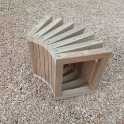 Wooden Rustic Curved Garden Bench Seat - thumbnail 2