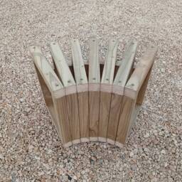 Wooden Rustic Curved Garden Bench Seat - thumbnail 3