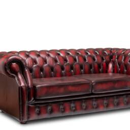 Chesterfield Oxford Real Leather Two/Three Seater Sofa in Antique - thumbnail 2