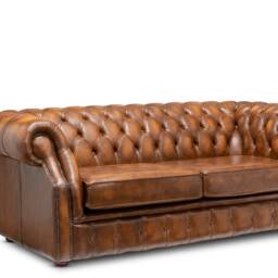 Chesterfield Oxford Real Leather Two/Three Seater Sofa in Antique - thumbnail 3