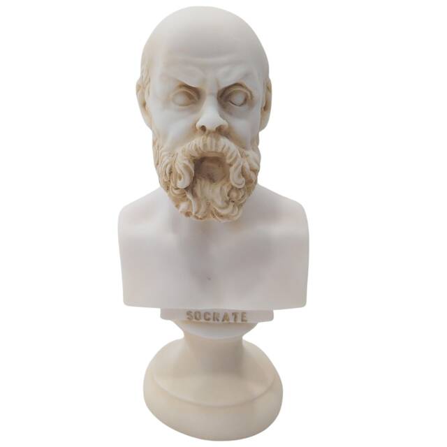 Socrates Greek Philosopher Alabaster Bust Head Statue Sculpture - image 1