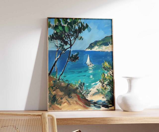 Sailing Poster, Nautical Wall Art, Bathroom Decor, Boat Print, Gift, Ocean Maritime Artwork, Sea Poster - image 1