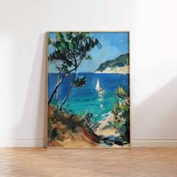 Sailing Poster, Nautical Wall Art, Bathroom Decor, Boat Print, Gift, Ocean Maritime Artwork, Sea Poster - thumbnail 3