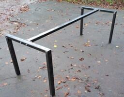 Sturdy Open Ended Metal Table Frame Retro Industrial Steel Desk Bar Breakfast Island Bolted Support - thumbnail 1
