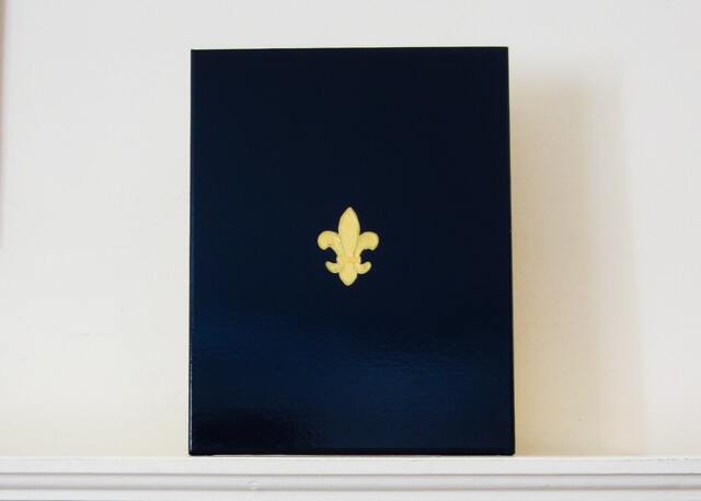 Fleur De Lis - Navy & Gold Fleur De Lis Painting Art Room Decor St Louis New Orleans French - image 1
