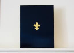 Fleur De Lis - Navy & Gold Fleur De Lis Painting Art Room Decor St Louis New Orleans French - thumbnail 1