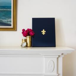 Fleur De Lis - Navy & Gold Fleur De Lis Painting Art Room Decor St Louis New Orleans French - thumbnail 2