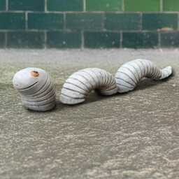 Concrete Worm Sculpture Funny Statue Stone Animal Figurine Outdoor Yard Decoration Handmade Lawn Ornament Animal Lover Gift - thumbnail 1