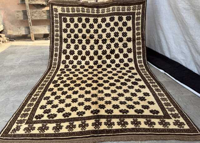 Luxurious 6x9.1 Afghan Turkman Tribal Wool Rug - Traditional Geometric Pattern Carpet Elegant Oriental Area For Living Room, Entryway - image 1
