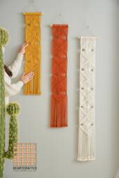 Boho Wall Hanging, Woven Tapestry, Macrame Decor, New Home Gift, Geometric Art, Coquette Room Art W05 - thumbnail 1
