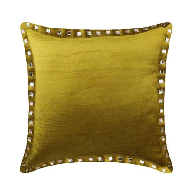 "Velvet Lemon Grass Green Toss Pillow Cover 16""x16" - image 1