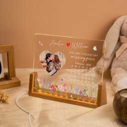 Personalized Photo Couple Led Night Light, The Day I Found My Missing Piece, Wedding Gift For Couple, Anniversary Gift, Valentines Gifts - thumbnail 2