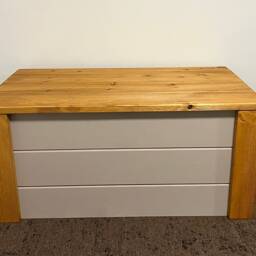 Deluxe Ottoman Shoe Storage Box Seat Bench Chest Truffle Pine Oak Solid Wood - thumbnail 2
