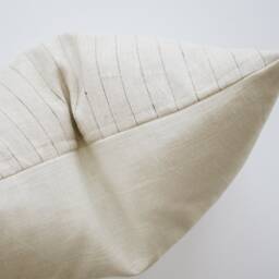Brown Striped Linen Pillow Cover 18x18, Modern Farmhouse Pillows, Minimalist Throw Neutral Home Decor, Simple Accent - thumbnail 3