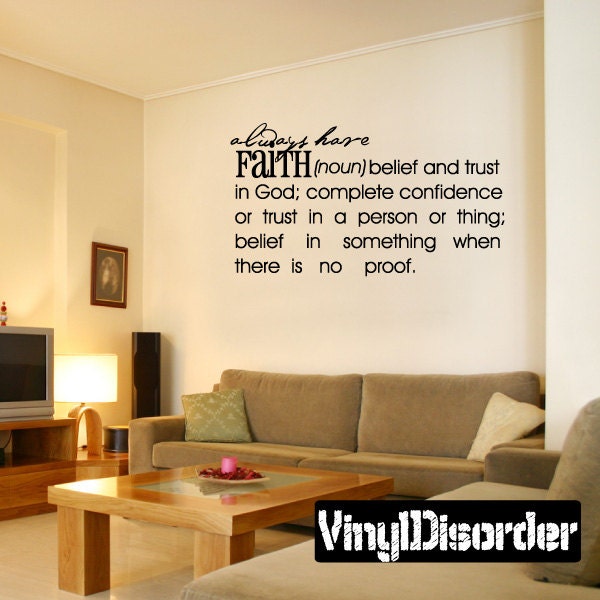 Always Here Faith Noun Belief & Trust in God - Vinyl Wall Decal Quotes Sticker Dfd006Et - image 1