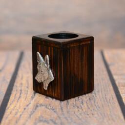 Basenji - Wooden Candlestick With Dog, Souvenir, Decoration, Limited Edition, Collection - thumbnail 2