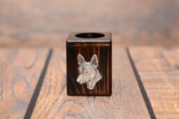 Basenji - Wooden Candlestick With Dog, Souvenir, Decoration, Limited Edition, Collection - thumbnail 1