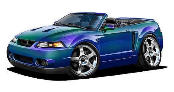 1999-04 Ford Mustang Cobra Mystichrome Convertible Vinyl Decal Wall Graphic Officially Licensed - image 1