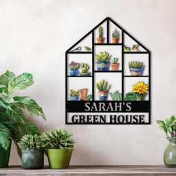 Custom Garden Metal Sign, Personalized Greenhouse Name, Hanging Outdoor Wall Art For Home Gardens - thumbnail 4