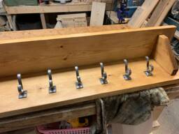 Handmade Solid Coat Rack With Cast Iron Scroll Hooks - thumbnail 1