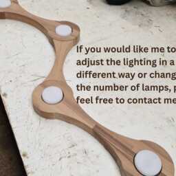 Walnut Wooden Pendant Light For Dining Room, Gx53 Led Suspension Chandelier - thumbnail 4