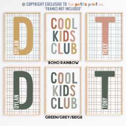 Playroom Print Set - Cool Kids Club Brothers Siblings Boys Bedroom Prints -Unframed - thumbnail 3