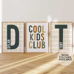 Playroom Print Set - Cool Kids Club Brothers Siblings Boys Bedroom Prints -Unframed - thumbnail 1