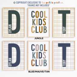 Playroom Print Set - Cool Kids Club Brothers Siblings Boys Bedroom Prints -Unframed - thumbnail 2