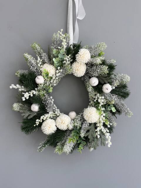 Christmas Wreath For Front Door - Winter Holiday Foliage Wreath, Festive Decorations, Home D??cor - image 1