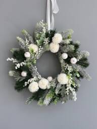 Christmas Wreath For Front Door - Winter Holiday Foliage Wreath, Festive Decorations, Home D??cor - thumbnail 1