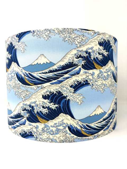 Japanese Great Wave Lamp Shade, Oriental Asian Chinese Style, For Standard Lamps Or Ceiling Lights - image 1