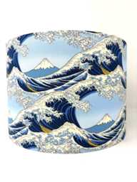 Japanese Great Wave Lamp Shade, Oriental Asian Chinese Style, For Standard Lamps Or Ceiling Lights - thumbnail 1