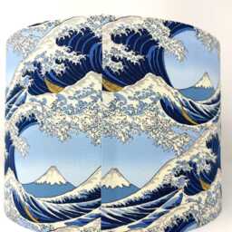 Japanese Great Wave Lamp Shade, Oriental Asian Chinese Style, For Standard Lamps Or Ceiling Lights - thumbnail 4